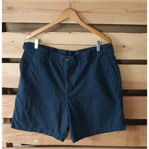 PURITAN Chino Shorts Mens 38 Navy Blue Flat Front Preppy Holiday Classiccore